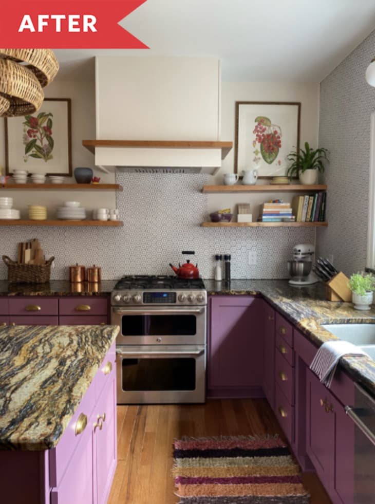 Purple Kitchen Redo Before and After Photos Apartment Therapy